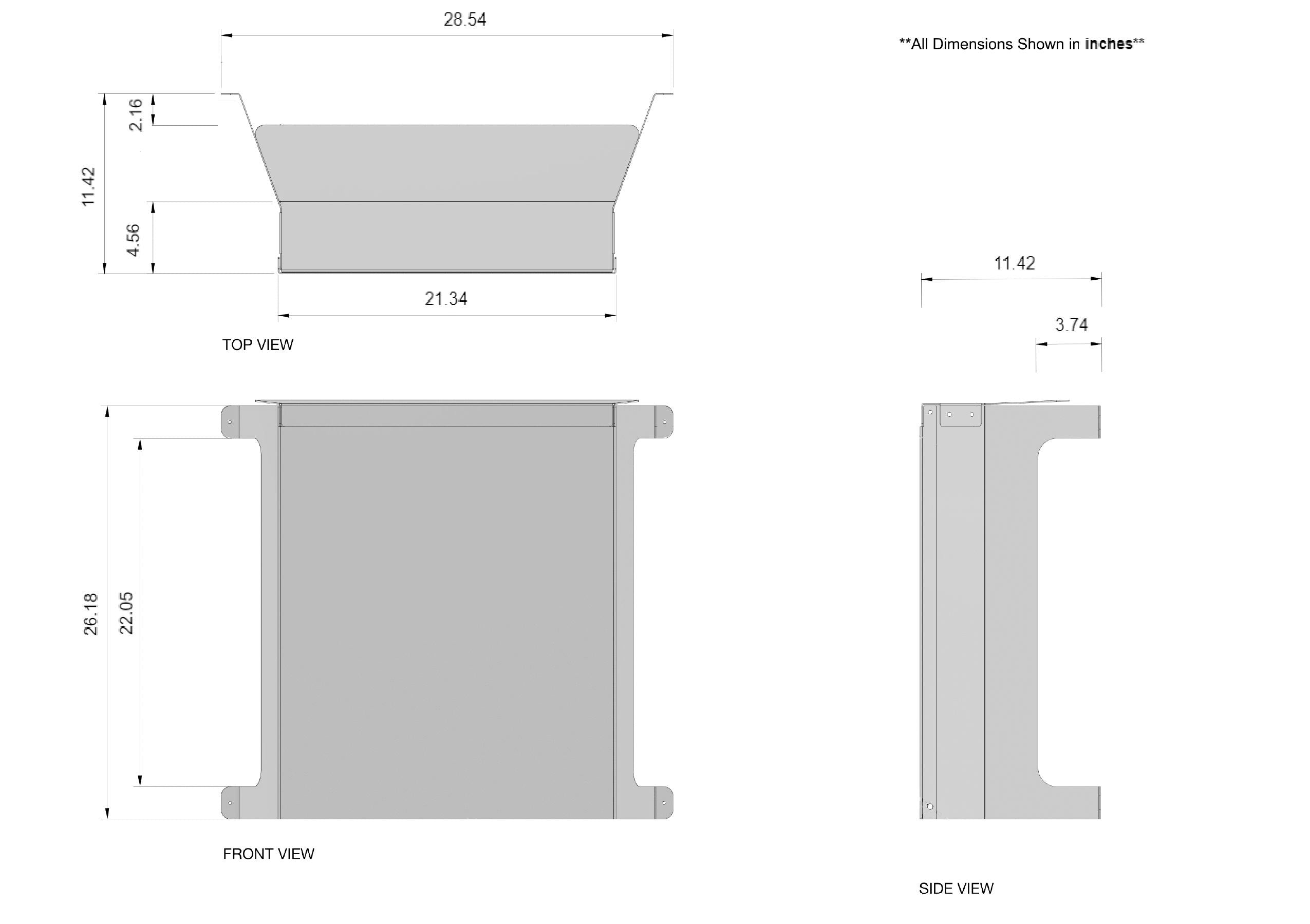 Solar Inverter Cover Dimensions - Imperial